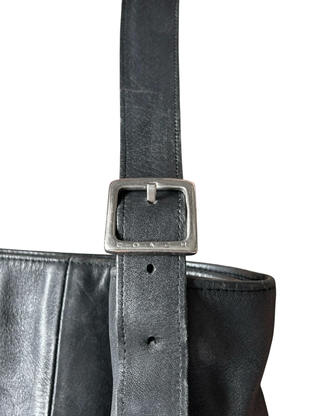 Coach Vintage Black Leather Slim Legacy Shoulder Bag 9406